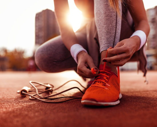 Woman preparing for jogging