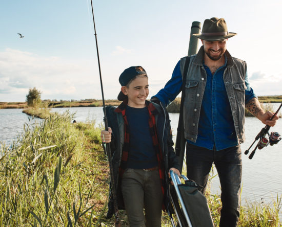 First fishing trip of father and son