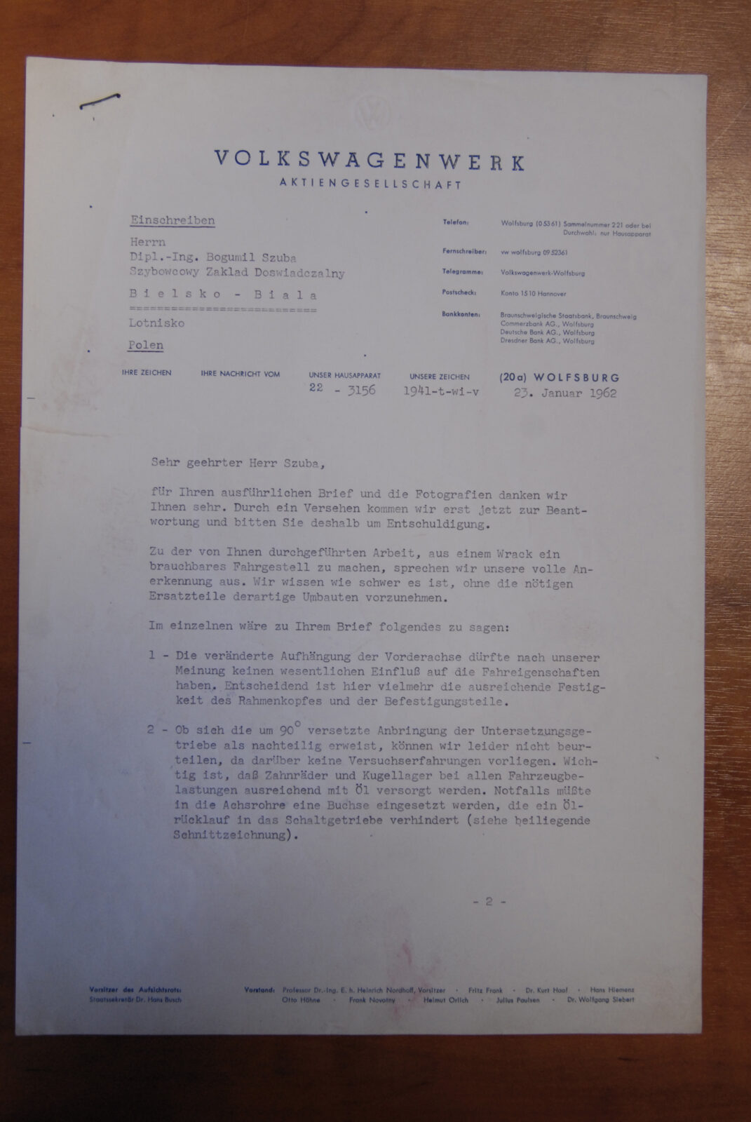 VW SAM 1200 archiwalny dokument